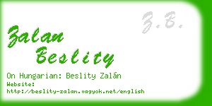 zalan beslity business card